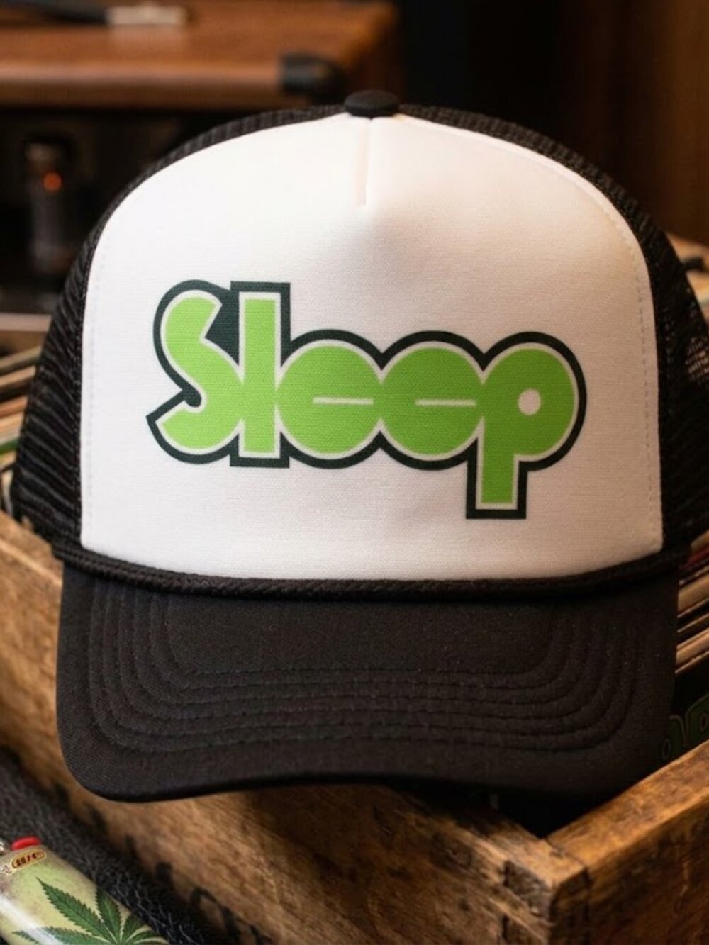 Sleep Band Hat Stoner Rock Doom Metal Green Logo Black White Foam Trucker Cap Ne